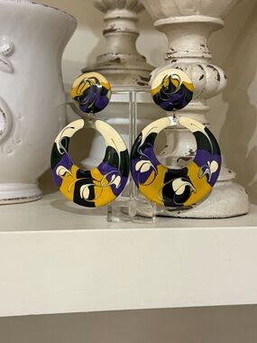 Vintage Oversized Enamel Earrings
